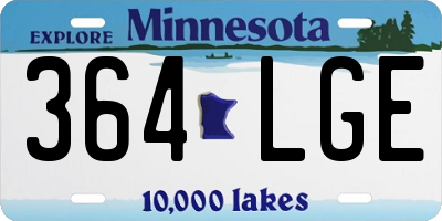 MN license plate 364LGE