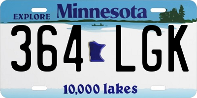 MN license plate 364LGK