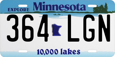 MN license plate 364LGN