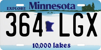 MN license plate 364LGX