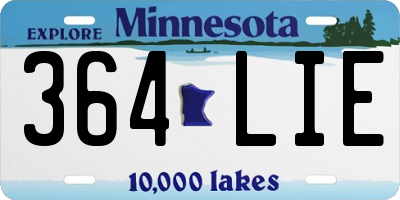 MN license plate 364LIE