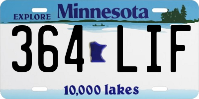 MN license plate 364LIF