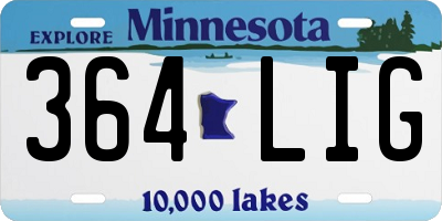MN license plate 364LIG