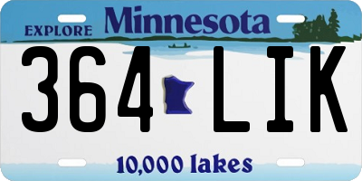 MN license plate 364LIK