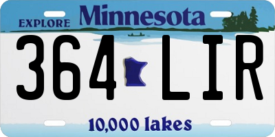 MN license plate 364LIR