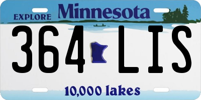 MN license plate 364LIS