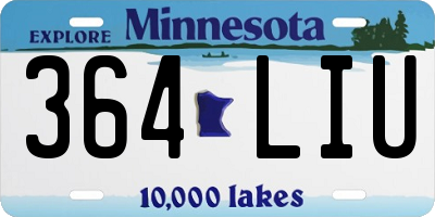 MN license plate 364LIU