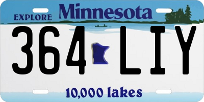MN license plate 364LIY