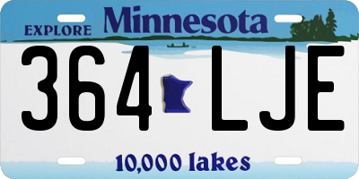 MN license plate 364LJE