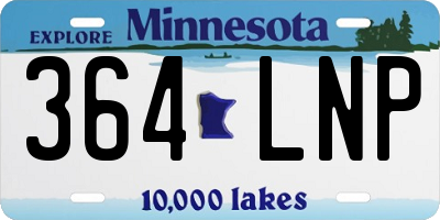MN license plate 364LNP