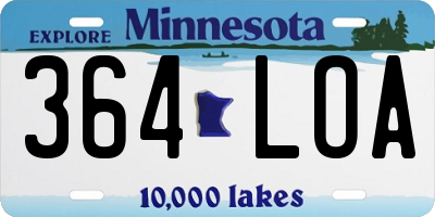 MN license plate 364LOA