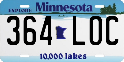 MN license plate 364LOC