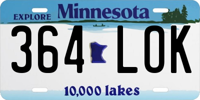 MN license plate 364LOK