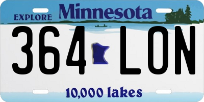 MN license plate 364LON