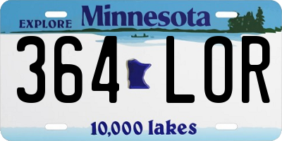 MN license plate 364LOR
