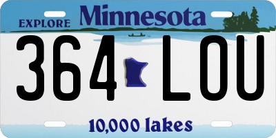 MN license plate 364LOU
