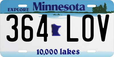 MN license plate 364LOV
