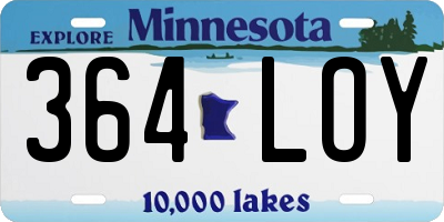 MN license plate 364LOY