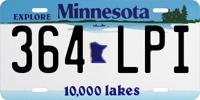 MN license plate 364LPI