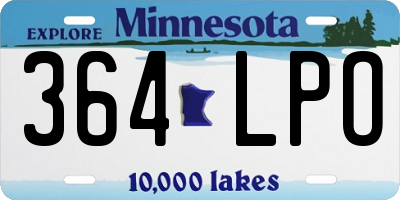 MN license plate 364LPO