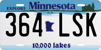MN license plate 364LSK