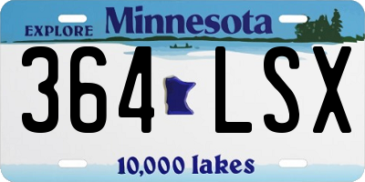 MN license plate 364LSX