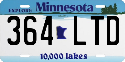 MN license plate 364LTD