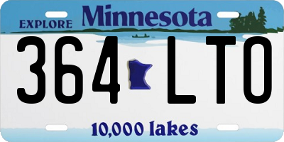 MN license plate 364LTO