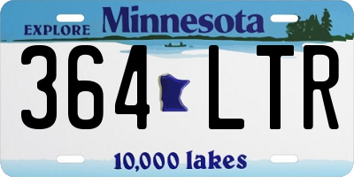 MN license plate 364LTR