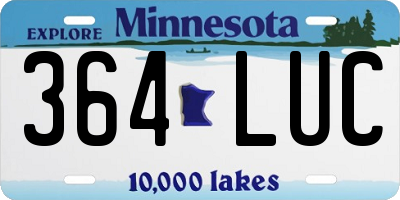 MN license plate 364LUC