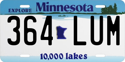 MN license plate 364LUM