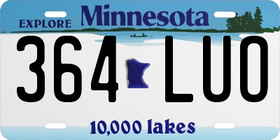 MN license plate 364LUO