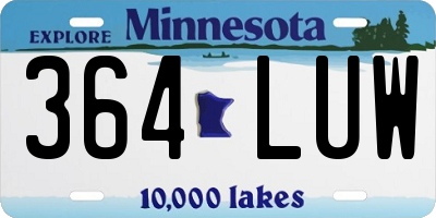 MN license plate 364LUW
