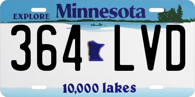 MN license plate 364LVD