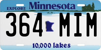 MN license plate 364MIM