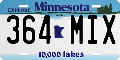 MN license plate 364MIX