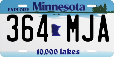 MN license plate 364MJA