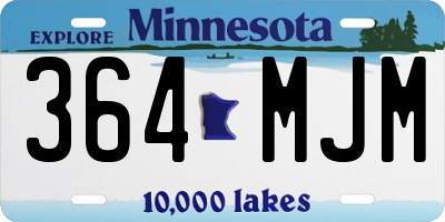 MN license plate 364MJM