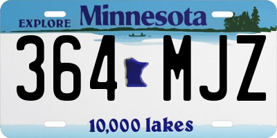 MN license plate 364MJZ