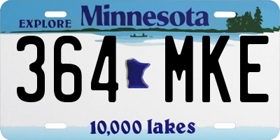 MN license plate 364MKE
