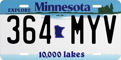 MN license plate 364MYV