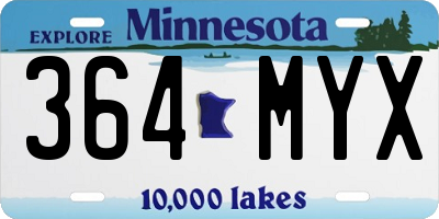MN license plate 364MYX