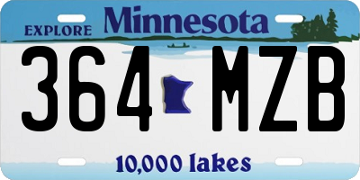 MN license plate 364MZB