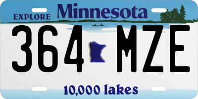 MN license plate 364MZE