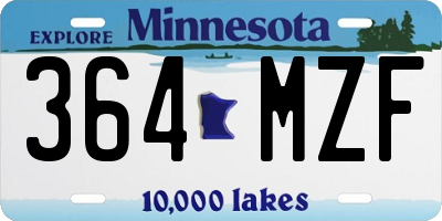 MN license plate 364MZF