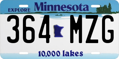 MN license plate 364MZG