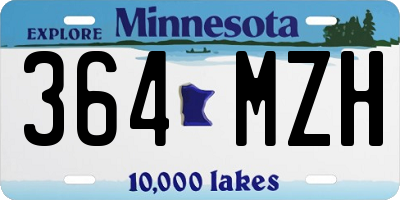 MN license plate 364MZH
