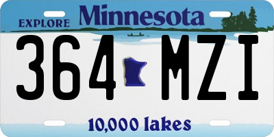 MN license plate 364MZI