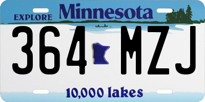MN license plate 364MZJ