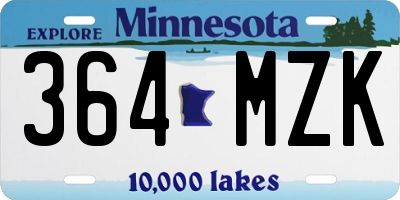 MN license plate 364MZK